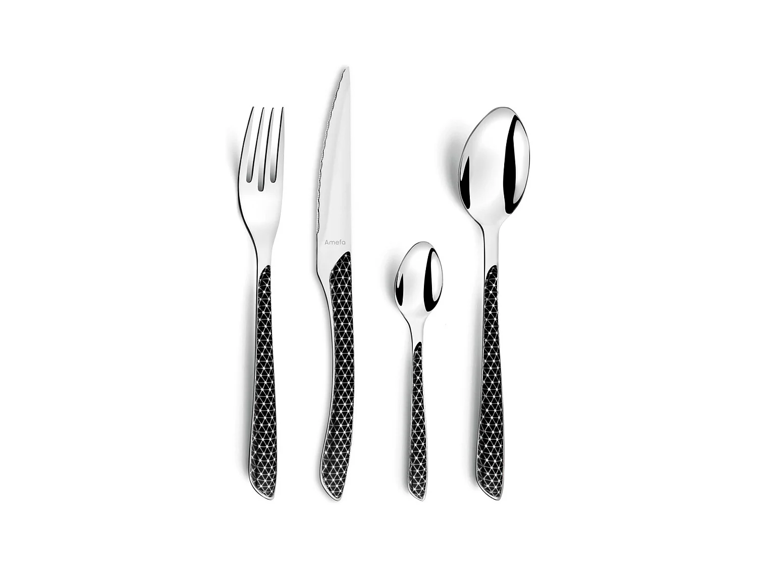 Set de 24 cubiertos Geo Amefa acero inoxidable negro