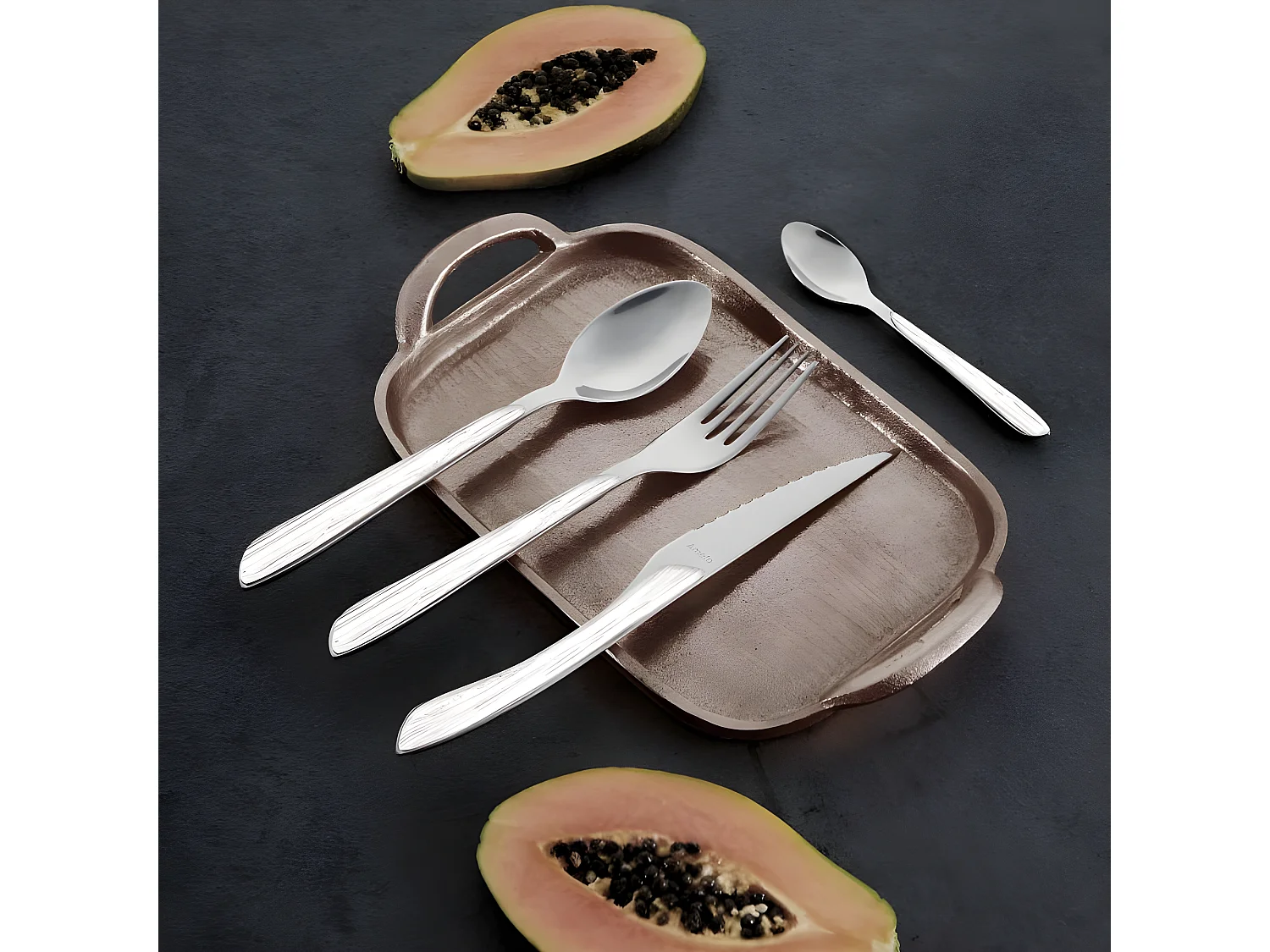 Eclat Nature - Ménagère 24 pièces Bois blanc