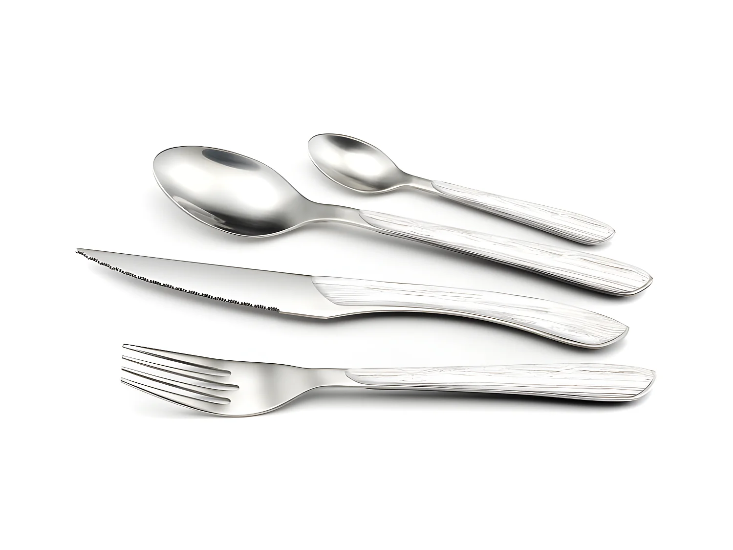 Eclat Nature - Ménagère 24 pièces Bois blanc