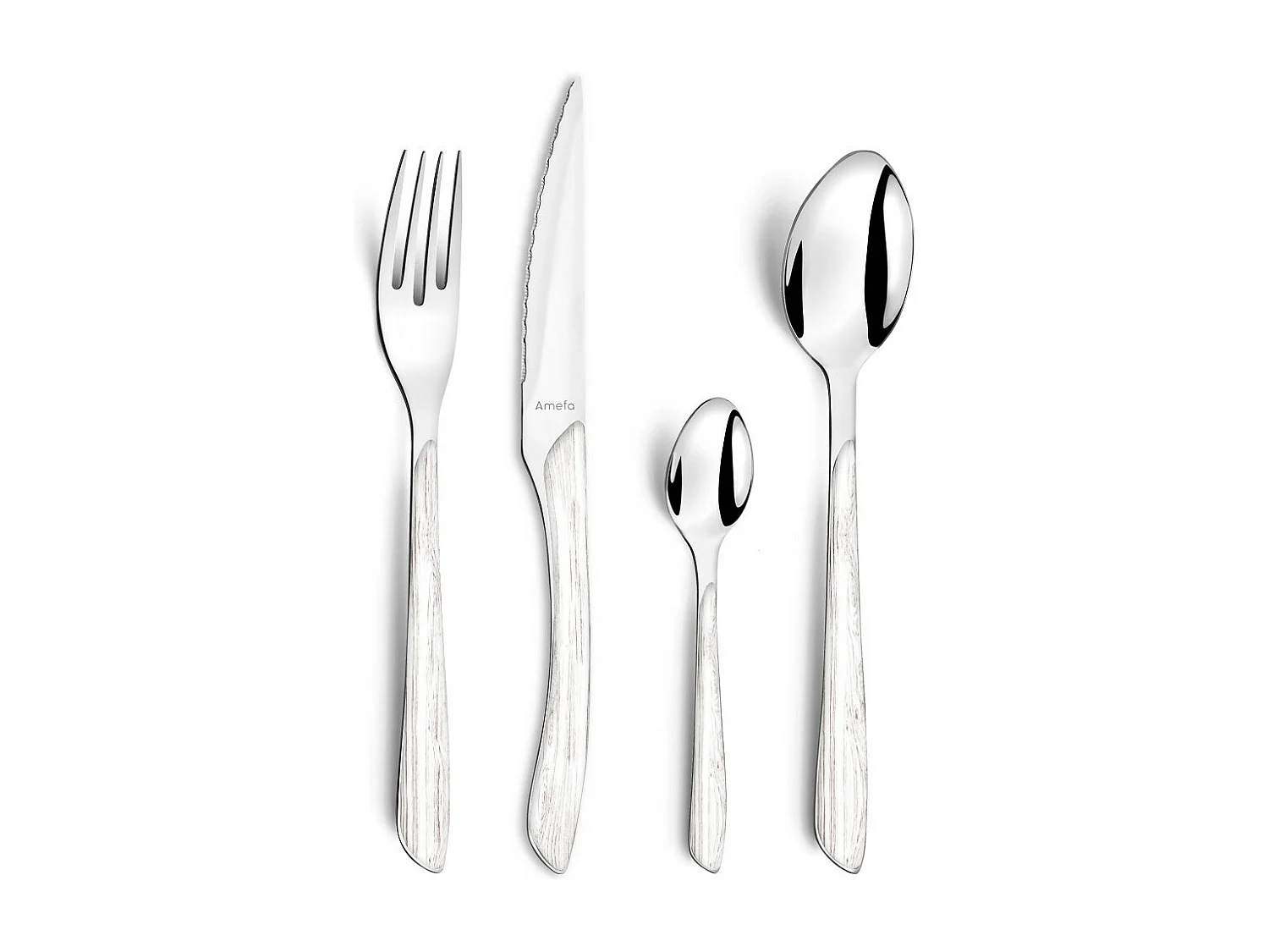 Eclat Nature - Ménagère 24 pièces Bois blanc