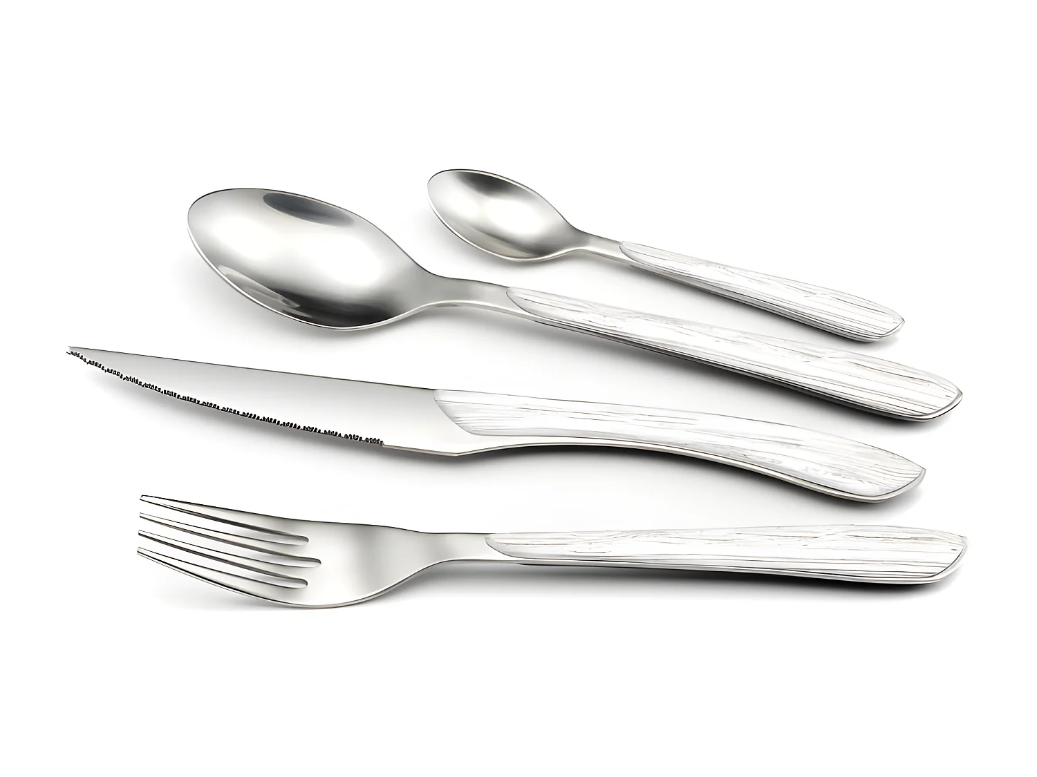 Eclat Nature - Ménagère 24 pièces Bois blanc