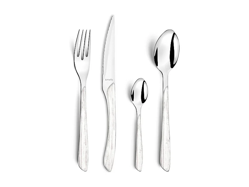 Eclat Nature - Ménagère 24 pièces Bois blanc