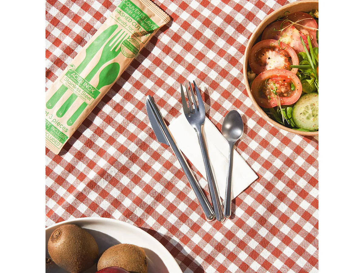 Leaves - 18 sets 3 couverts nomades sur cravate