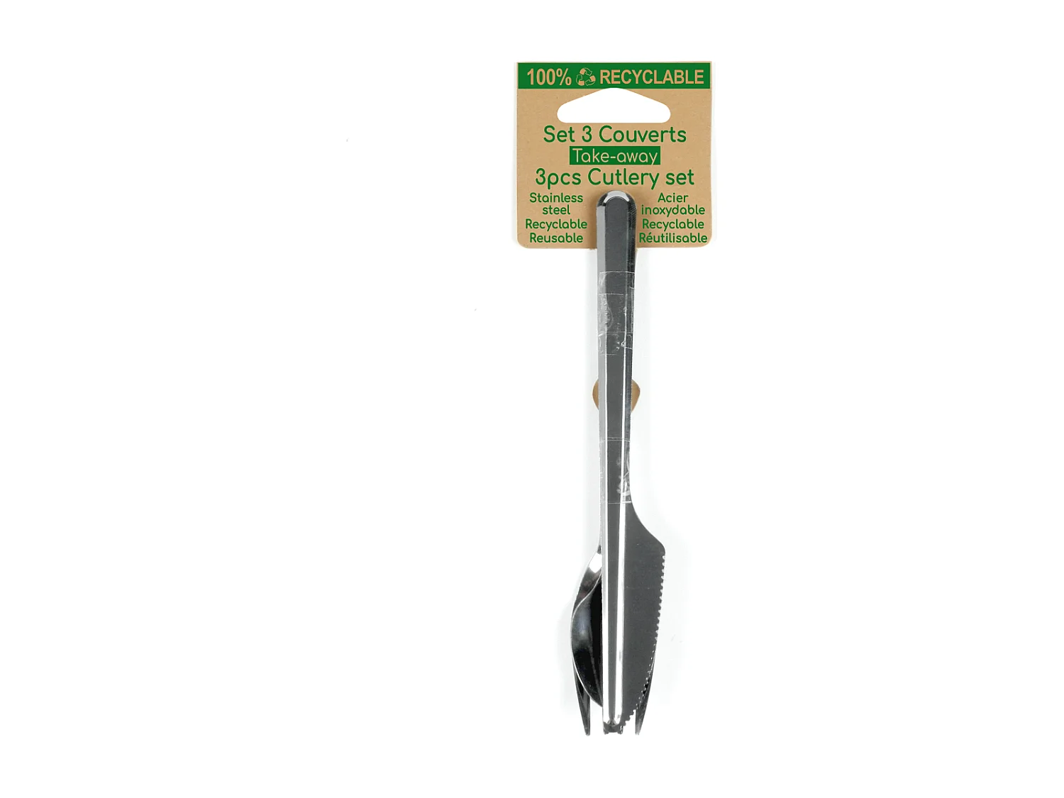 Leaves - 18 sets 3 couverts nomades sur cravate