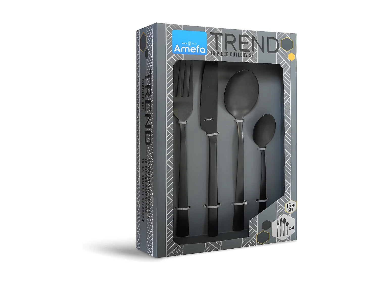 Manille - Ménagère 16 pièces Noir