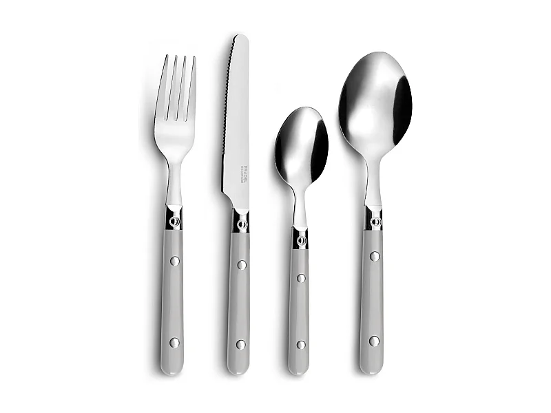 Bestekset Saxo Grijs 16-delig van roestvrij staal voor 4 personen