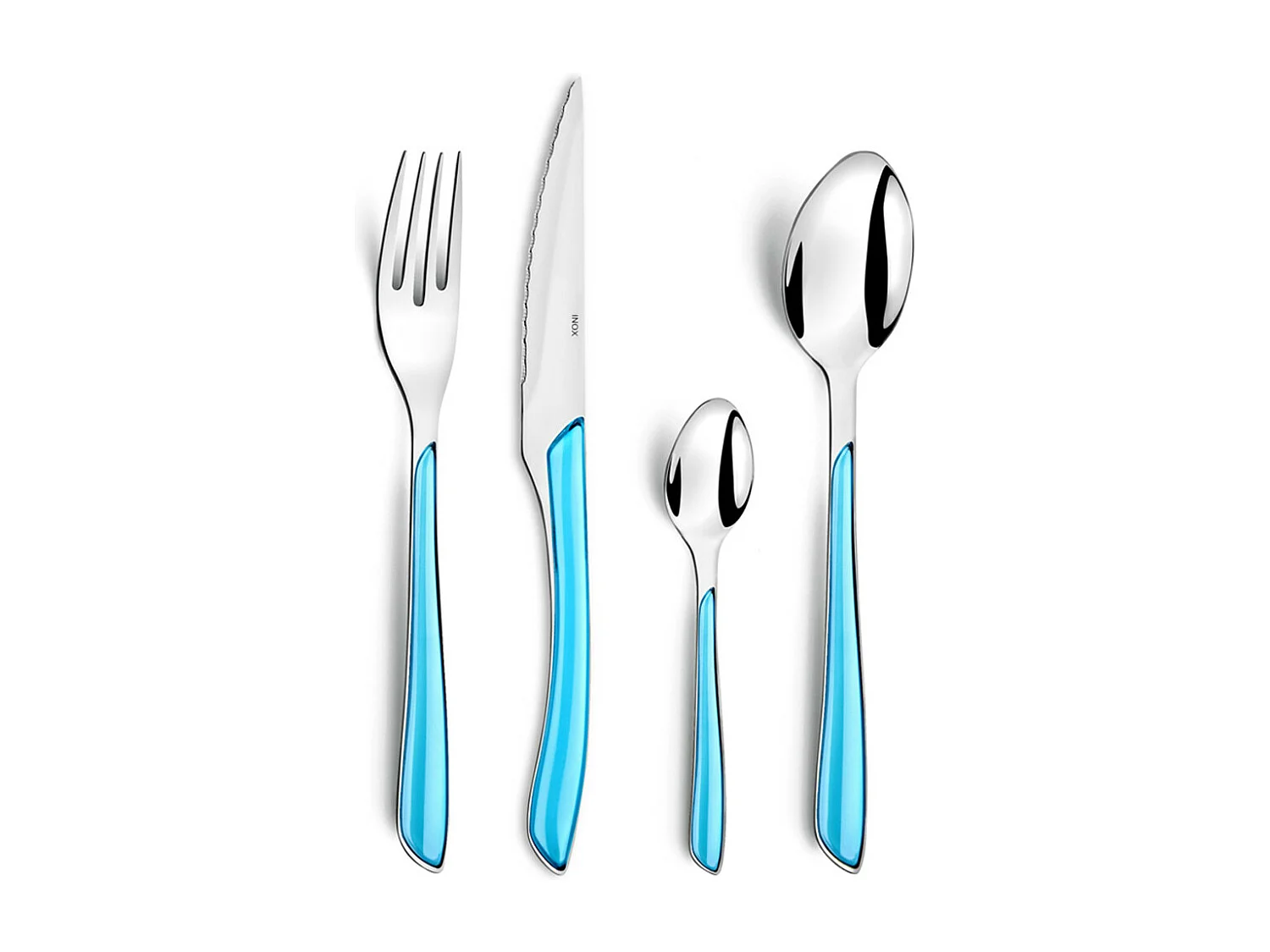 Besteckset 24-teilig Amefa Eclat Blau Türkis Modern und Glänzend