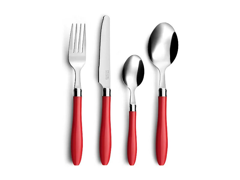 Servizio Posate 16 pezzi Regaliz Rosso - Acciaio Inox - Pradel Essentiel®
