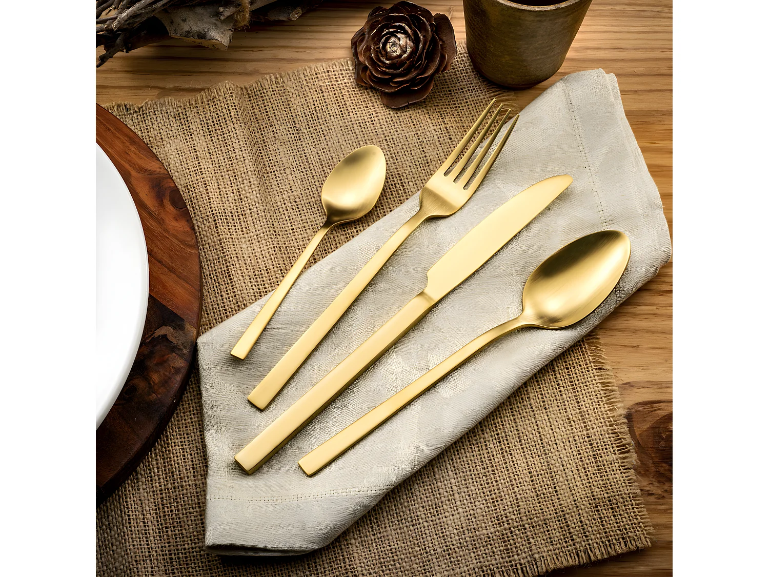 Square - Ménagère 16 pièces Champagne