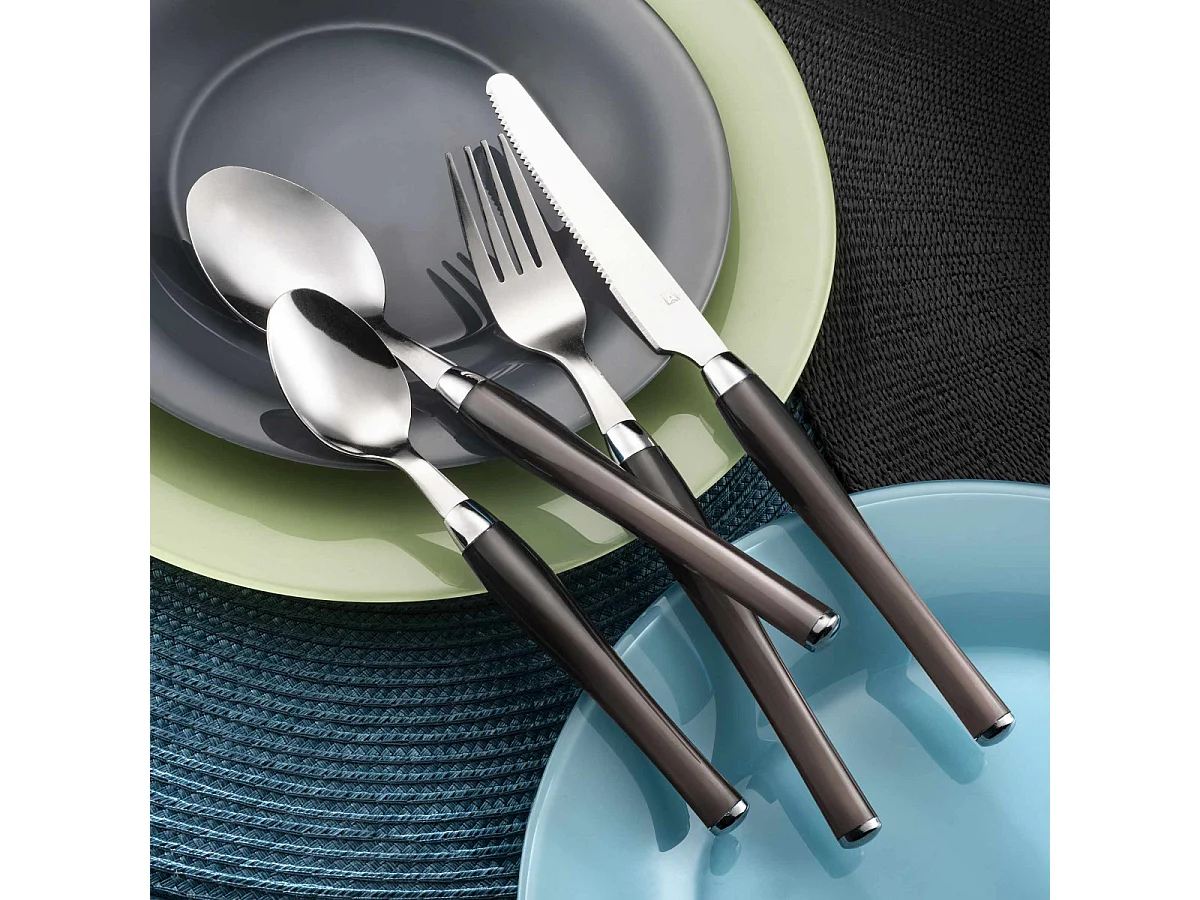 Set di Posate Purity 24 pezzi Grigio Cestino Inox