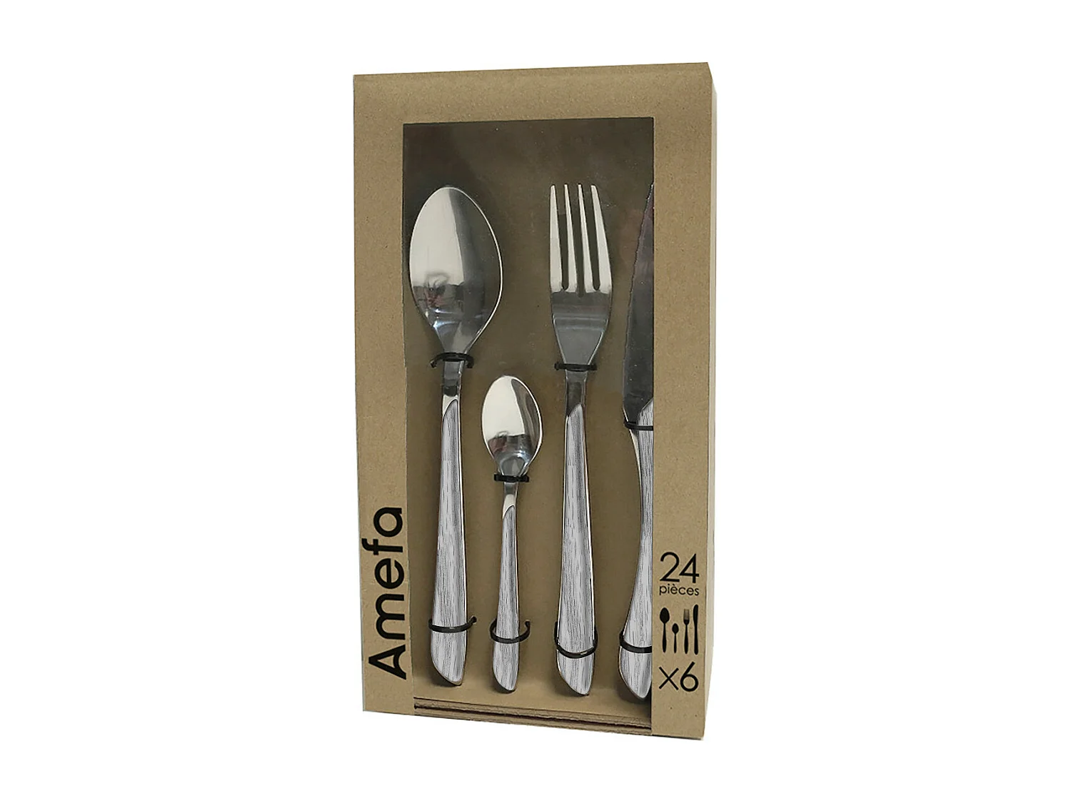 Eclat Nature  - Ménagère 24 pièces  Bois gris