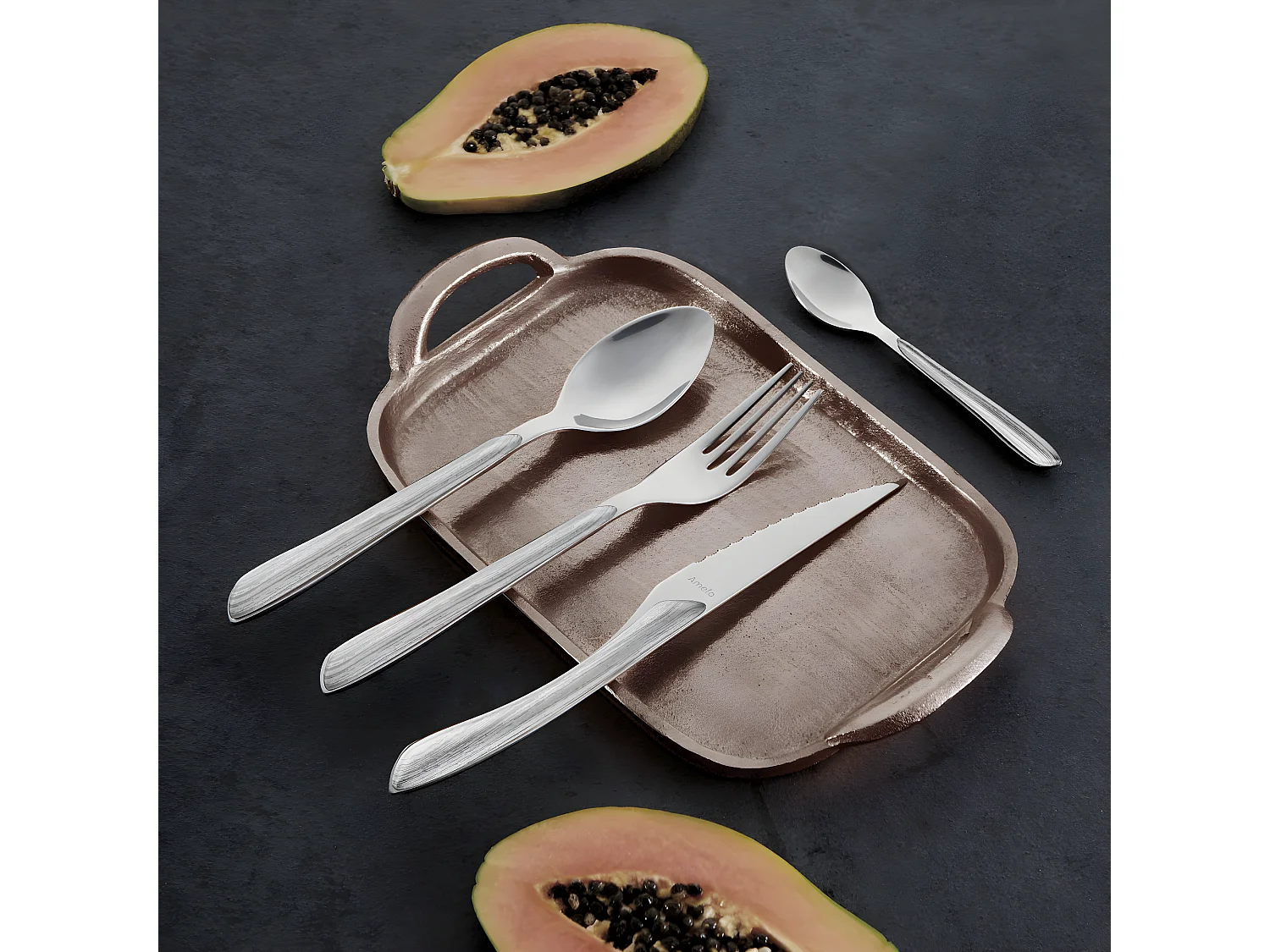 Eclat Nature  - Ménagère 24 pièces  Bois gris