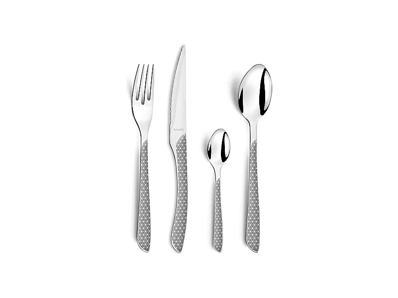 Set de 24 cubiertos Geo Amefa acero inoxidable gris