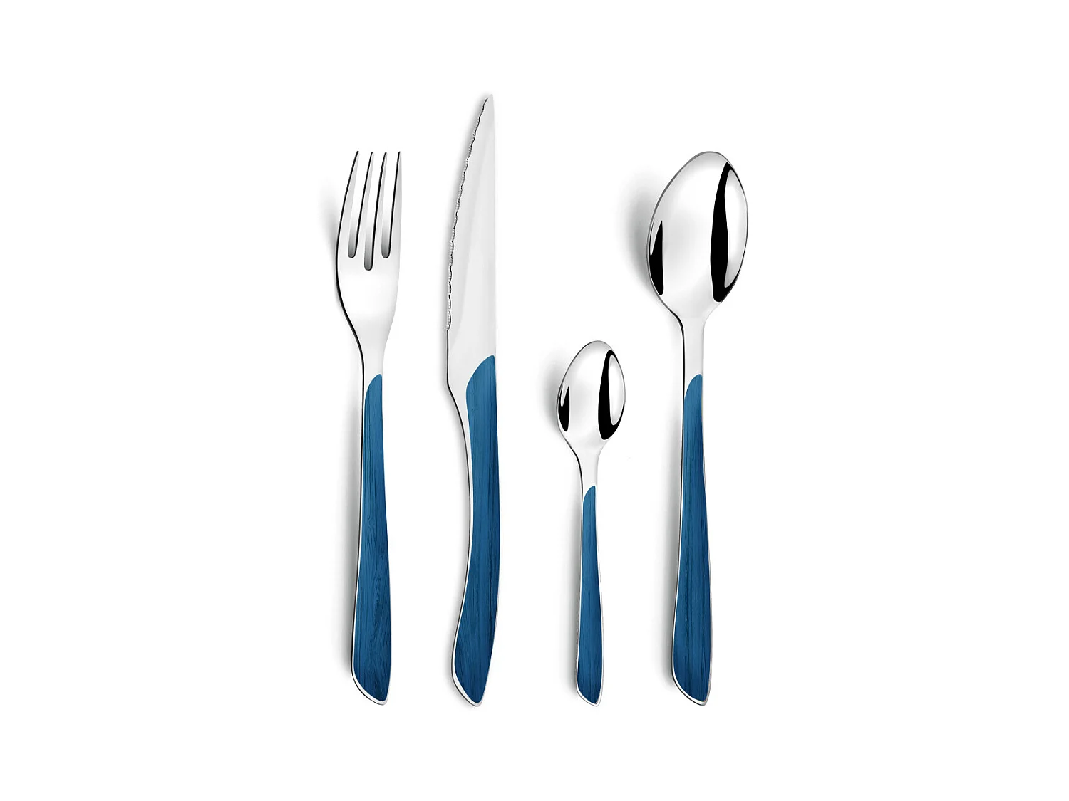 Bestekset 24-delig Marineblauw Eclat Nature Amefa Modern en Glanzend
