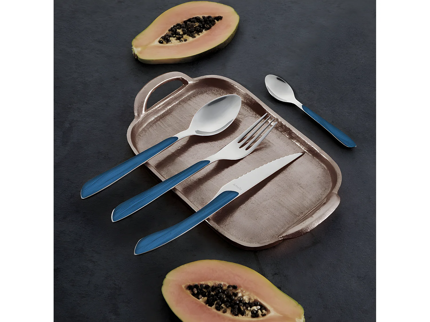 Eclat Nature - Ménagère 24 pièces Bleu marine