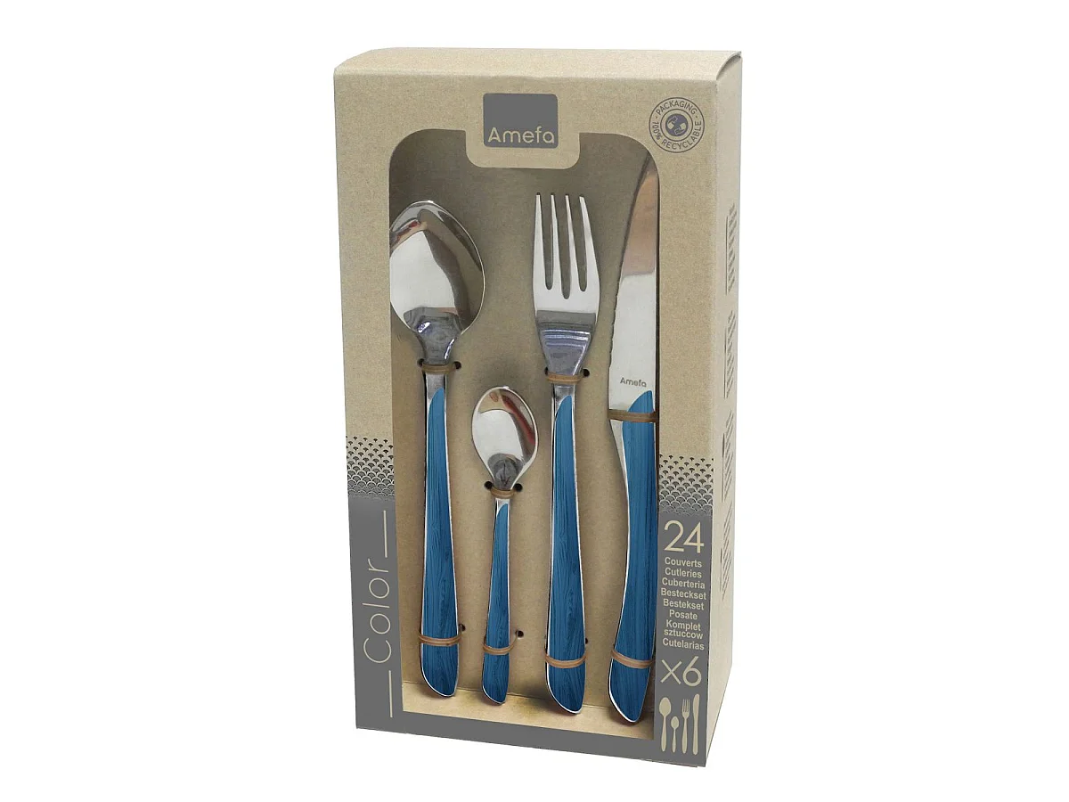 Eclat Nature - Ménagère 24 pièces Bleu marine