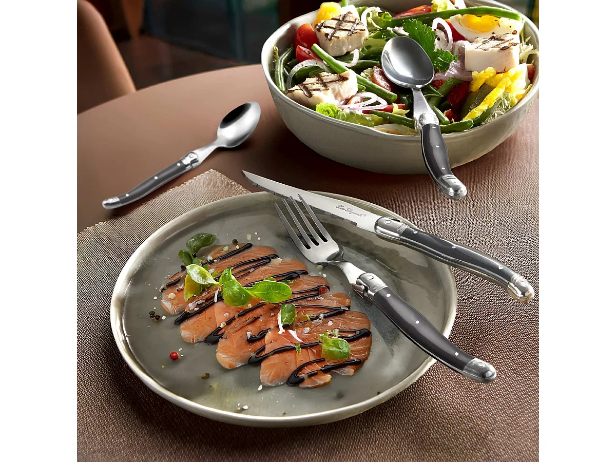 Bestek Laguiole Tradition 24-delig Antraciet Grijs