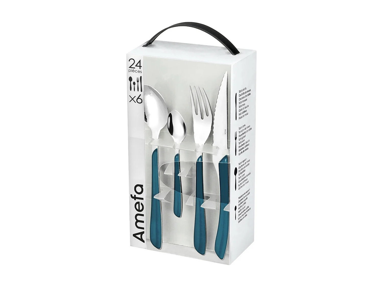 Coffret 24-delig Eclat Bleu Canard Amefa - Modern en Glanzend