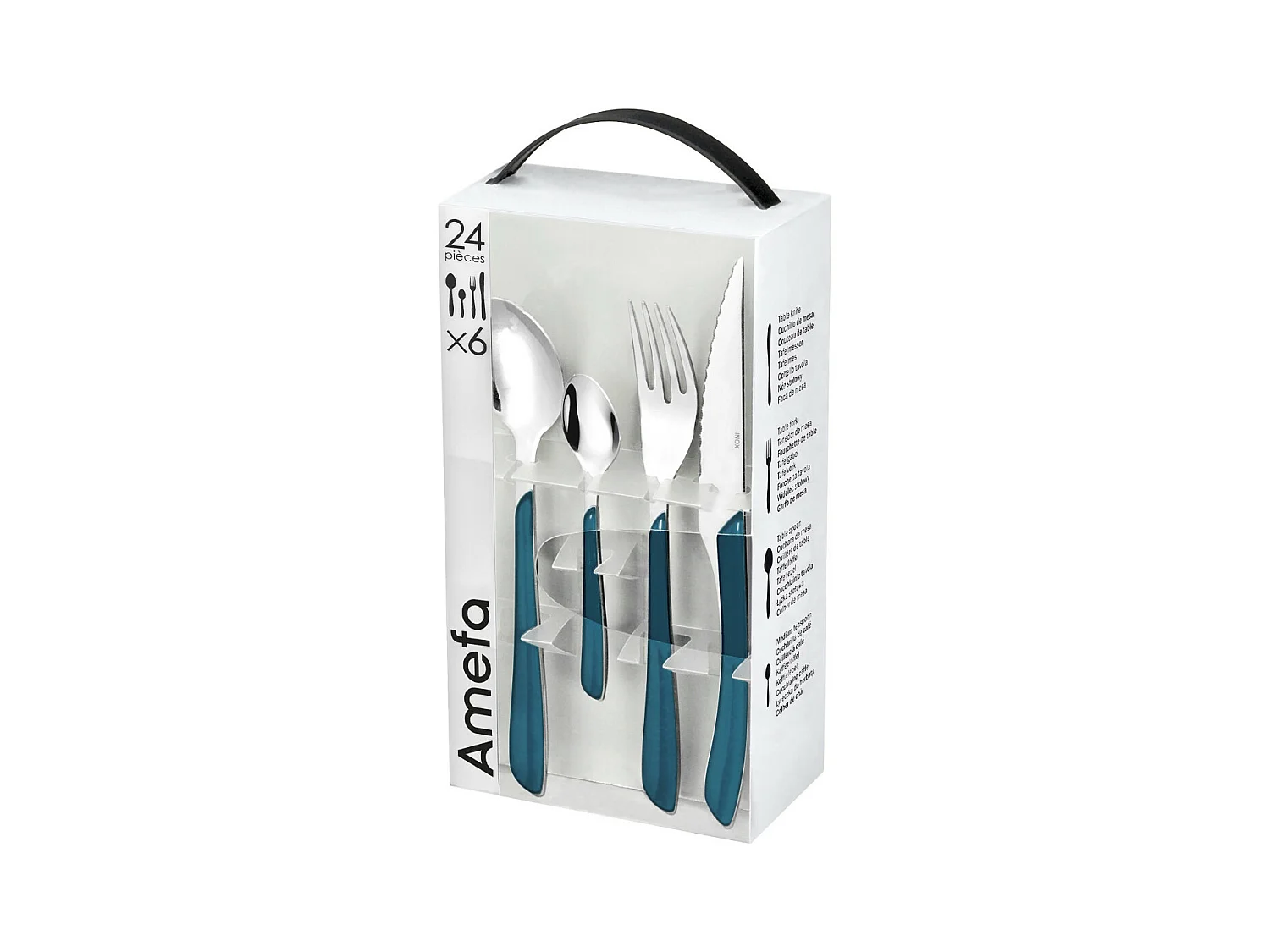 Estuche de 24 piezas Eclat Bleu Canard Amefa - Moderno y Brillante