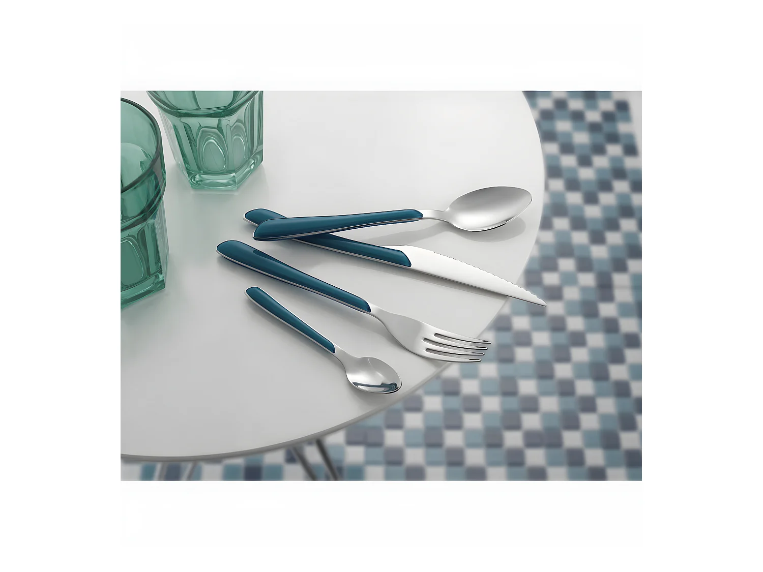 Estuche de 24 piezas Eclat Bleu Canard Amefa - Moderno y Brillante