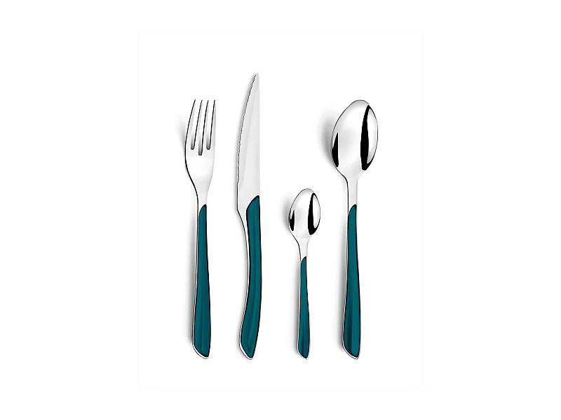 Conjunto de 24 peças Eclat Bleu Canard Amefa - Moderno e Brilhante