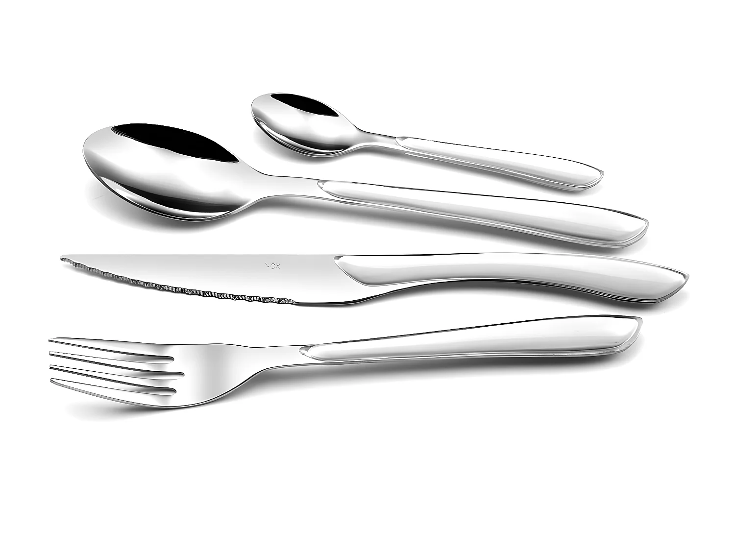 Ménagère 16 pièces Blanc Moderne Eclat Amefa - Acier Inox, Manche Bi-injection, Lame Microdentée