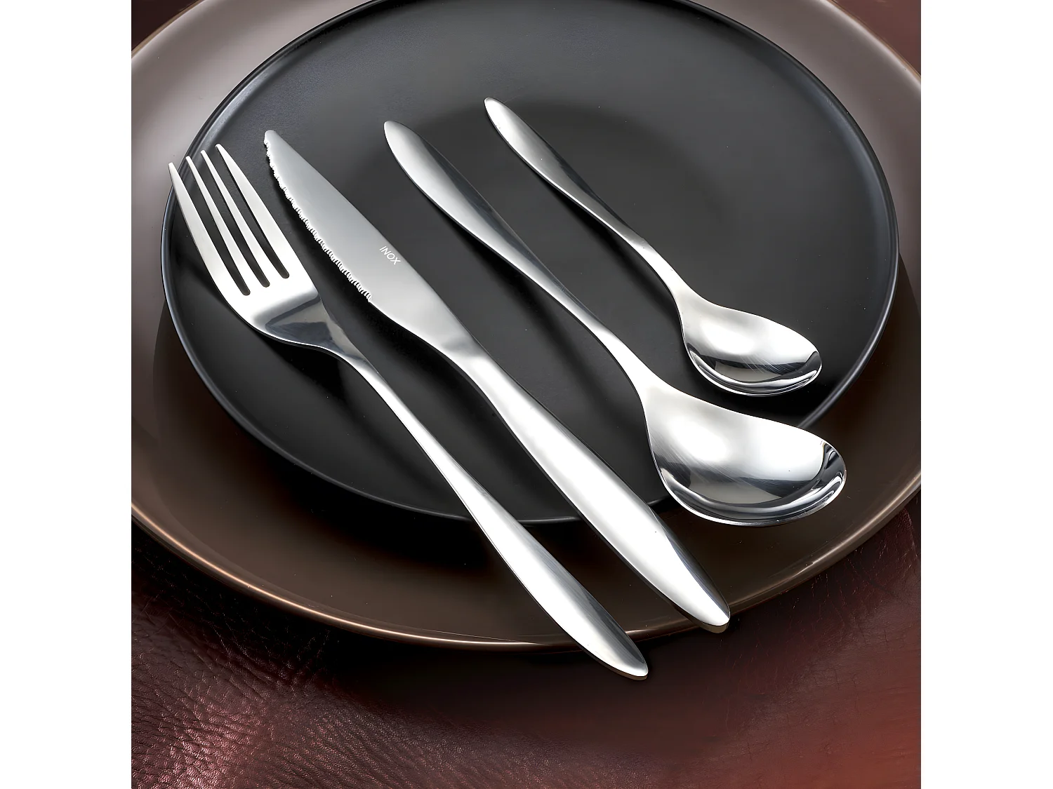 Bestekset Actual 24-delig van roestvrij staal met glanzende afwerking