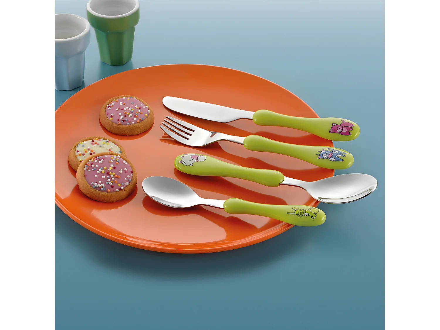 Set aus 4 Kinderbestecken Anis - Anisgrün - Amefa