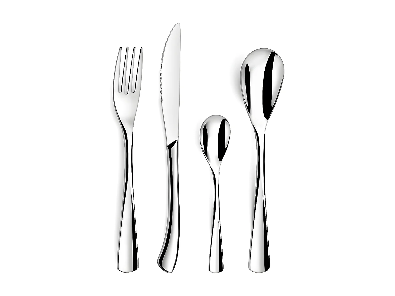 Besteckset 24-teilig Vision aus glänzendem Edelstahl - Zeitgenössischer Stil