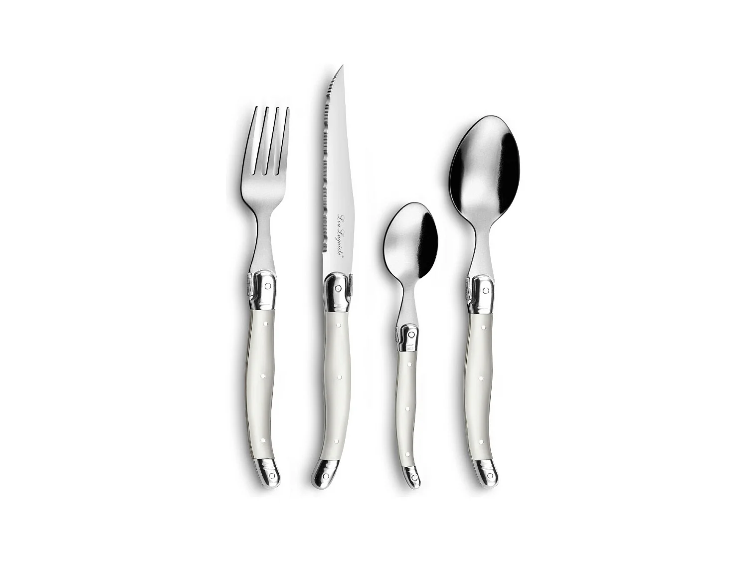 Set de 24 cubiertos Rustic Amefa acero inoxidable blanco