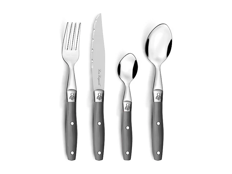 Comptoir Gris Besteckset 24-teilig aus Edelstahl mit farbigen Griffen