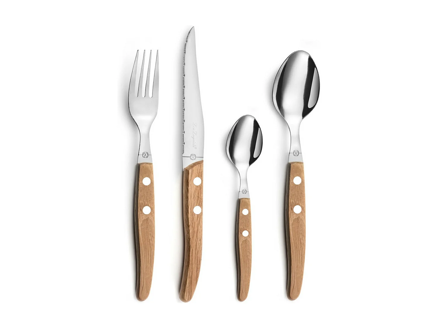 Besteckset Canopée Lou Laguiole 24-teilig Naturholz - Mikroverzahnte Klinge