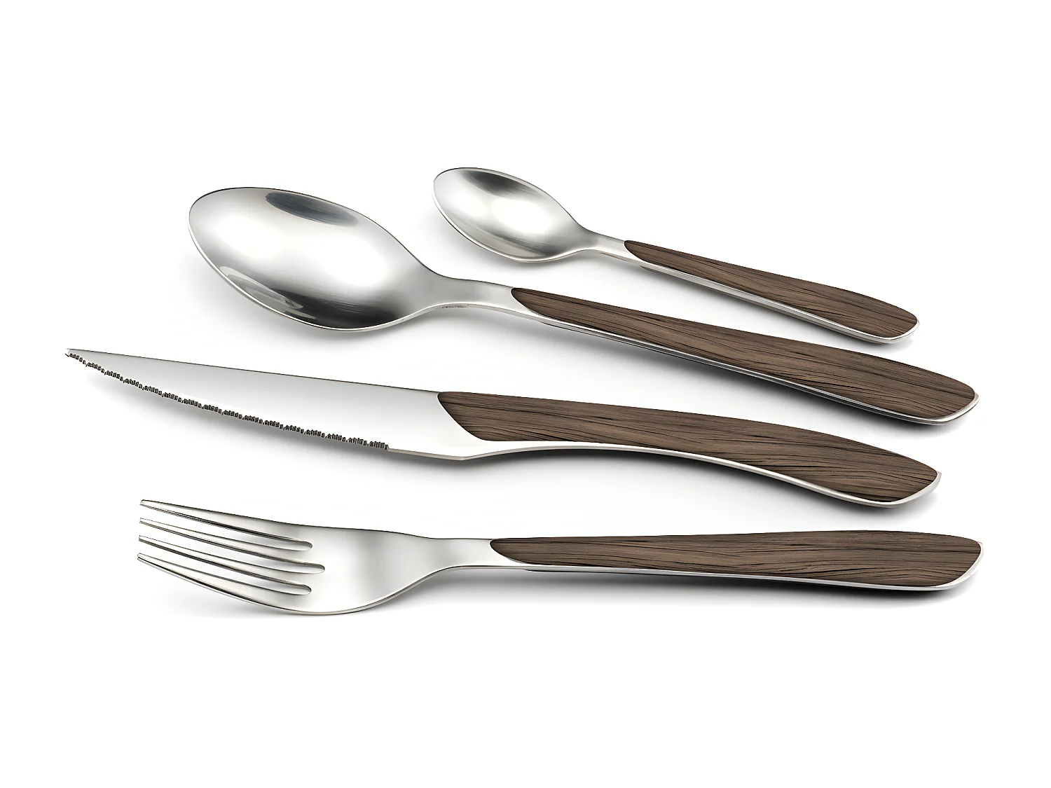 Eclat Nature - Ménagère 24 pièces Bois foncé