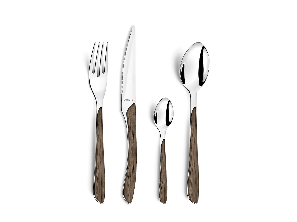 Eclat Nature - Ménagère 24 pièces Bois foncé