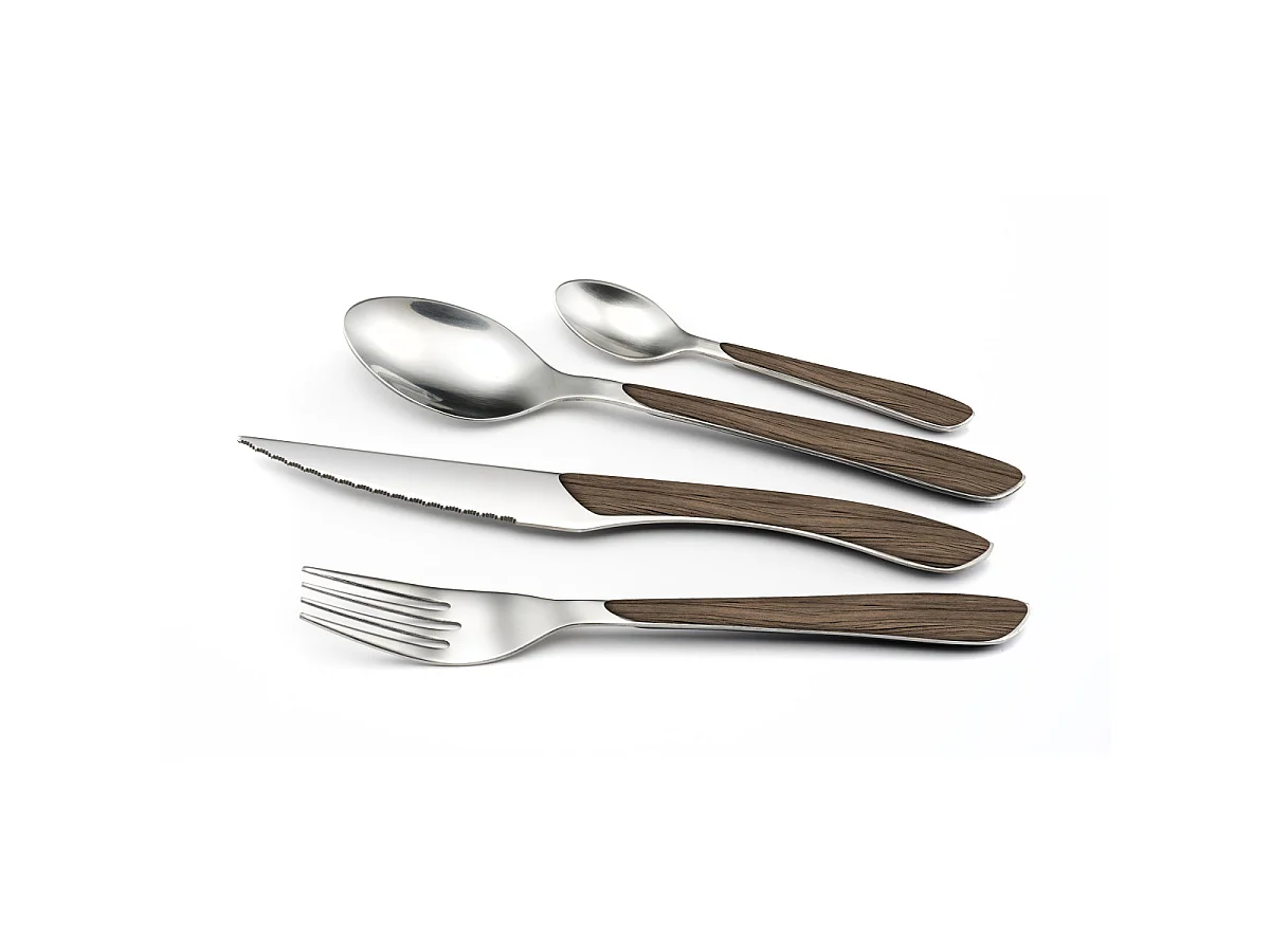 Eclat Nature - Ménagère 24 pièces Bois foncé