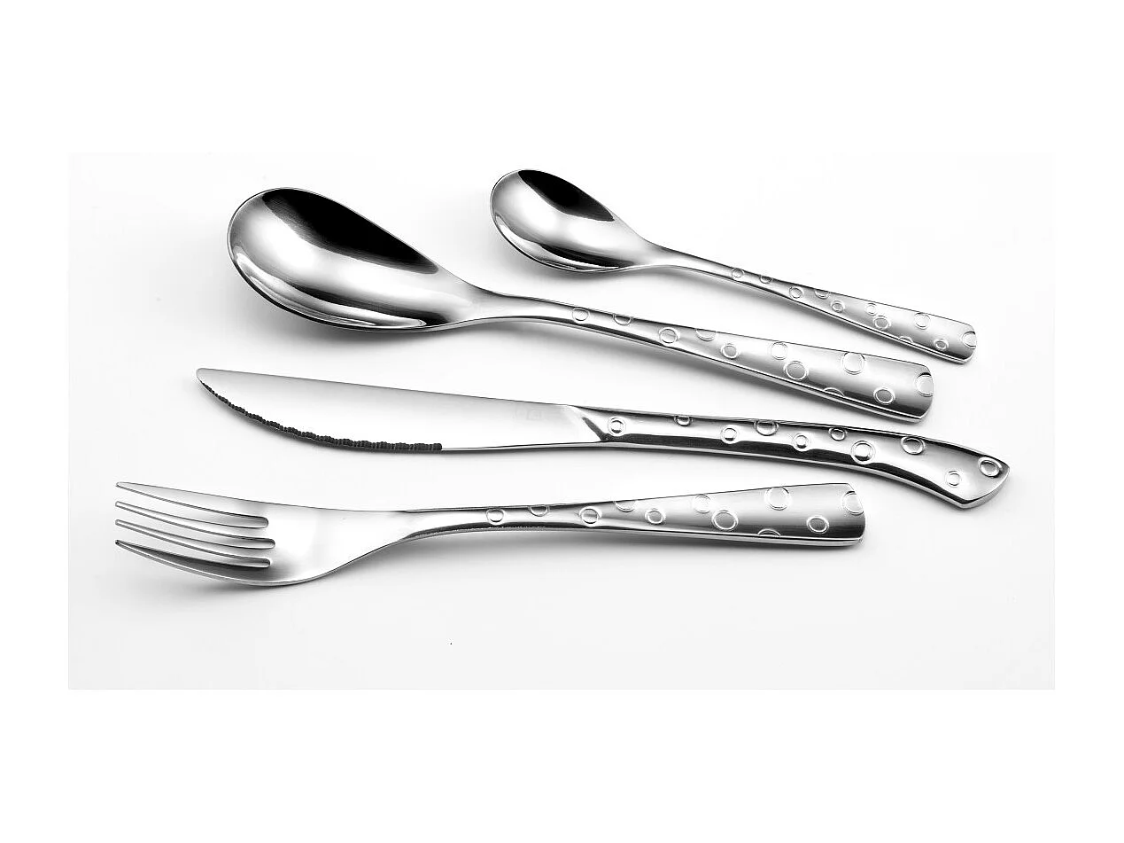 Bestekset Flocon 24-delig Roestvrij Staal Glanzend - Gegraveerd Bestek met Doos