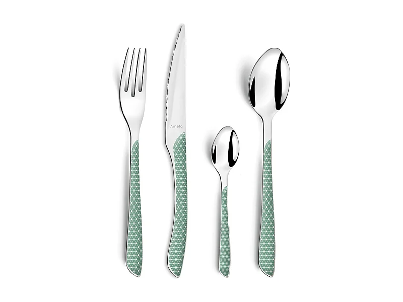 Set de 24 cubiertos Geo Amefa acero inoxidable agua marina