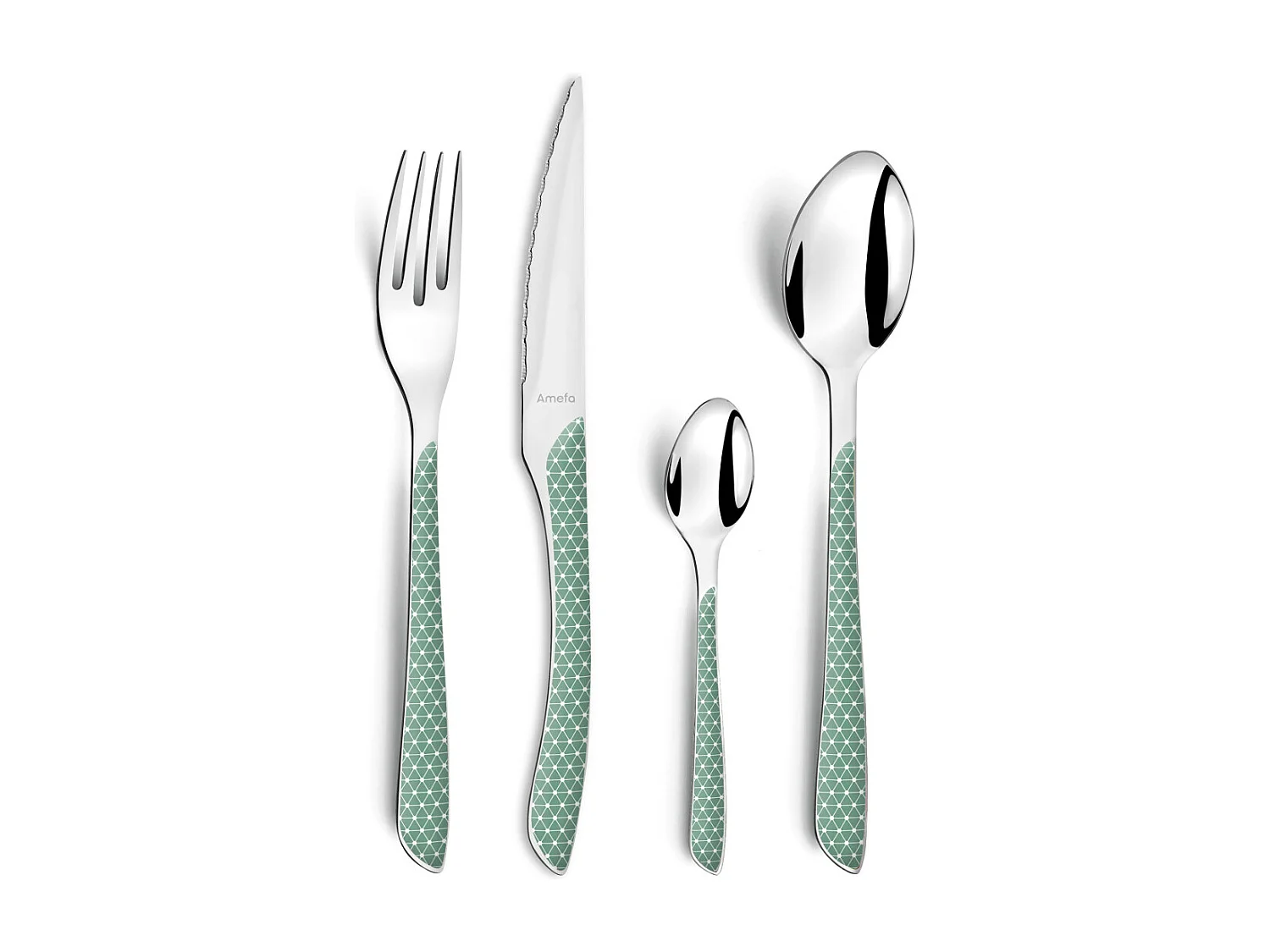 Set de 24 cubiertos Geo Amefa acero inoxidable agua marina