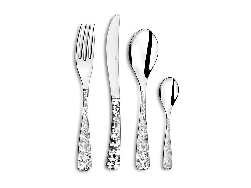 24-teiliges Ethnisches Besteckset aus Edelstahl mit gehämmertem Dekor - Geschenkbox