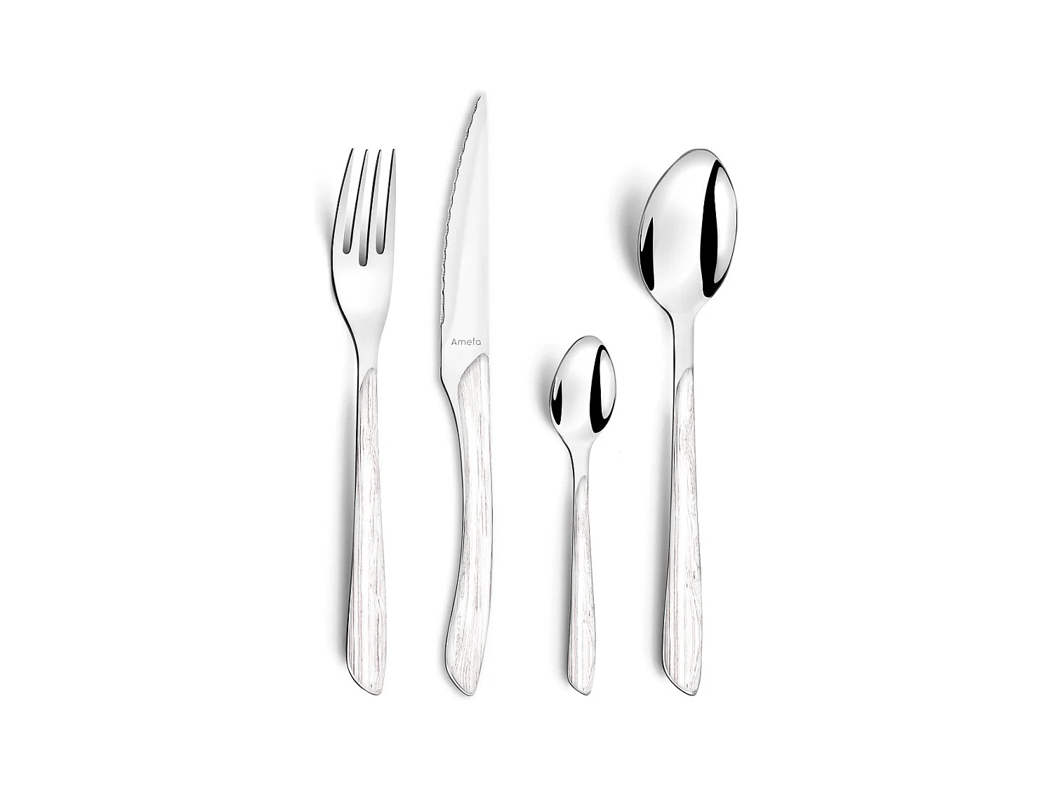 Eclat Nature - Ménagère 16 pièces Bois blanc