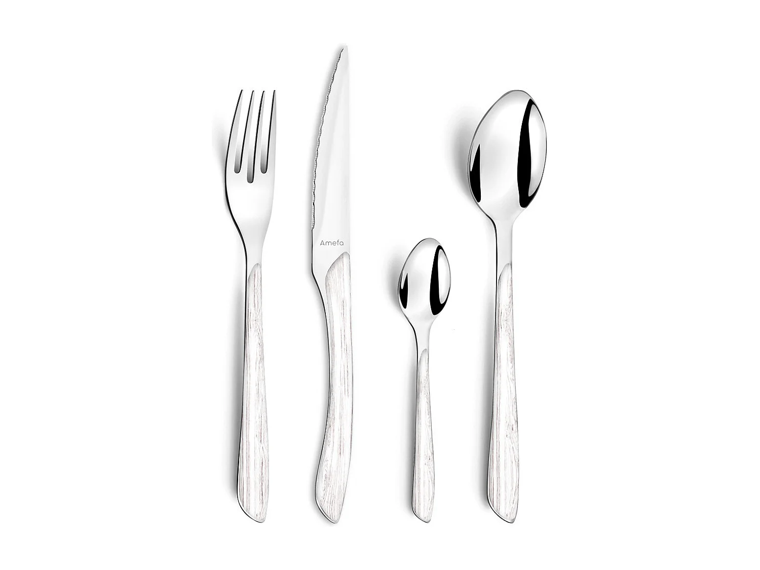 Eclat Nature - Ménagère 16 pièces Bois blanc