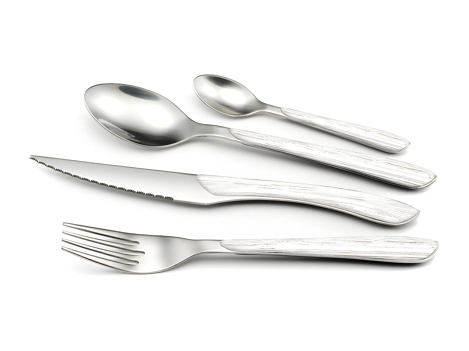 Eclat Nature - Ménagère 16 pièces Bois blanc