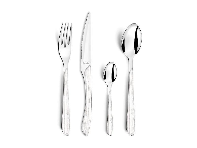 Eclat Nature - Ménagère 16 pièces Bois blanc