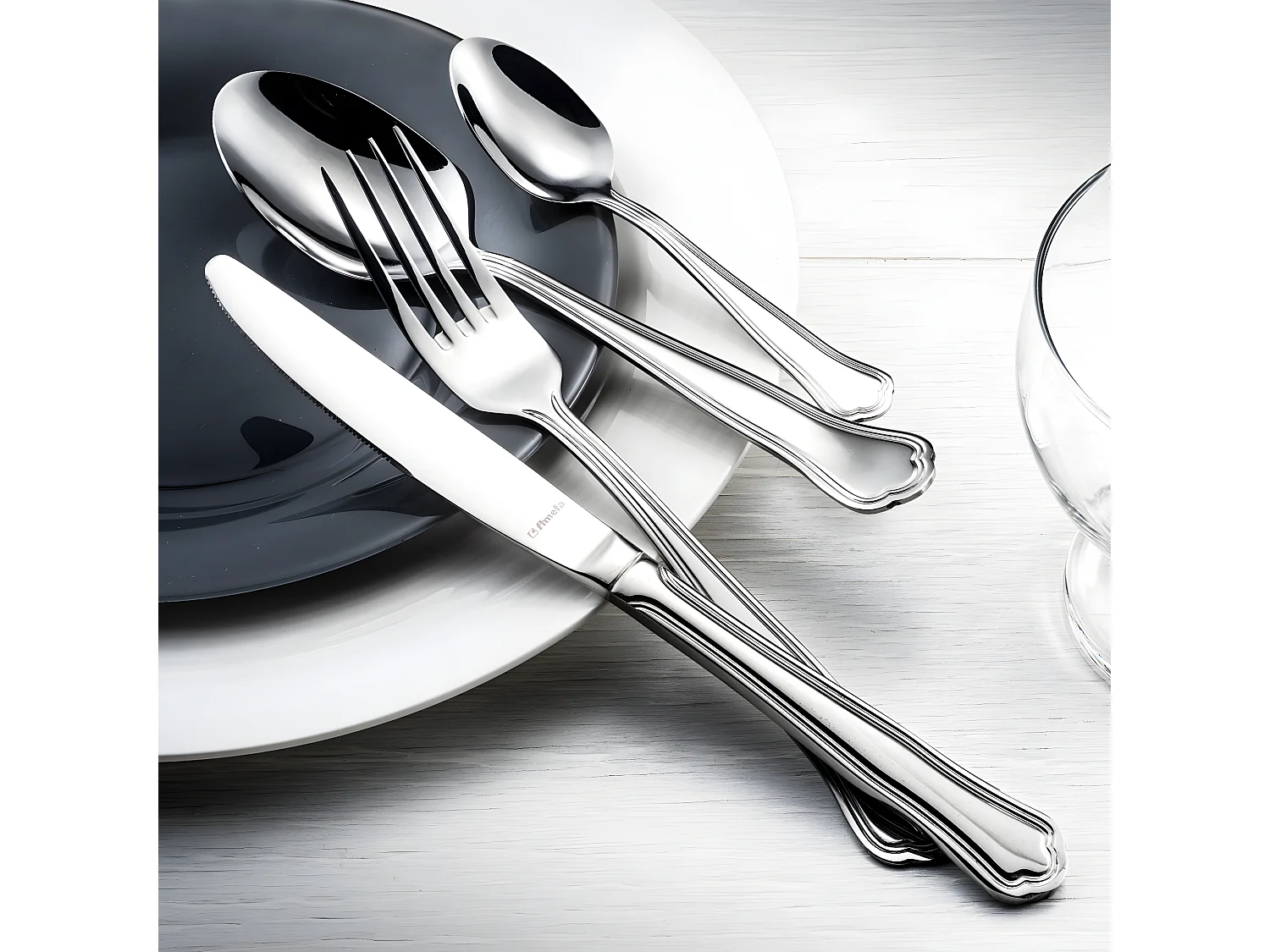 Zestaw sztućców 24 elementy Contour Urfé ze Stali Nierdzewnej - Styl Vintage Urok