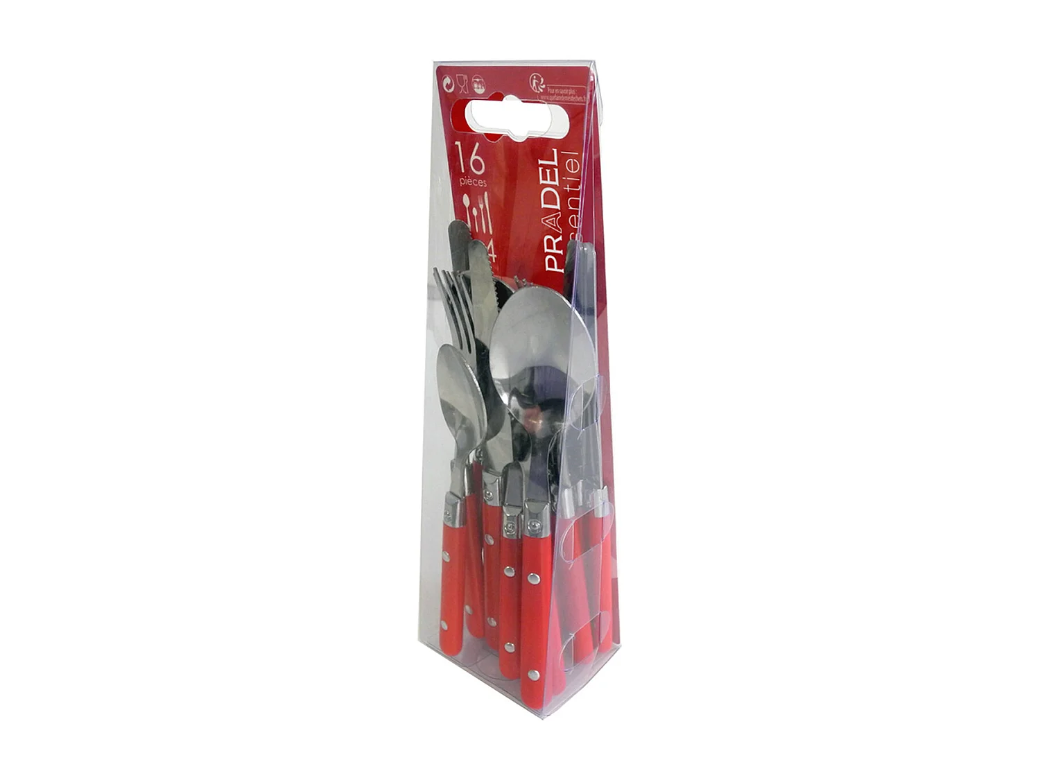 Set di posate Saxo Nero per 4 persone in tubo triangolare