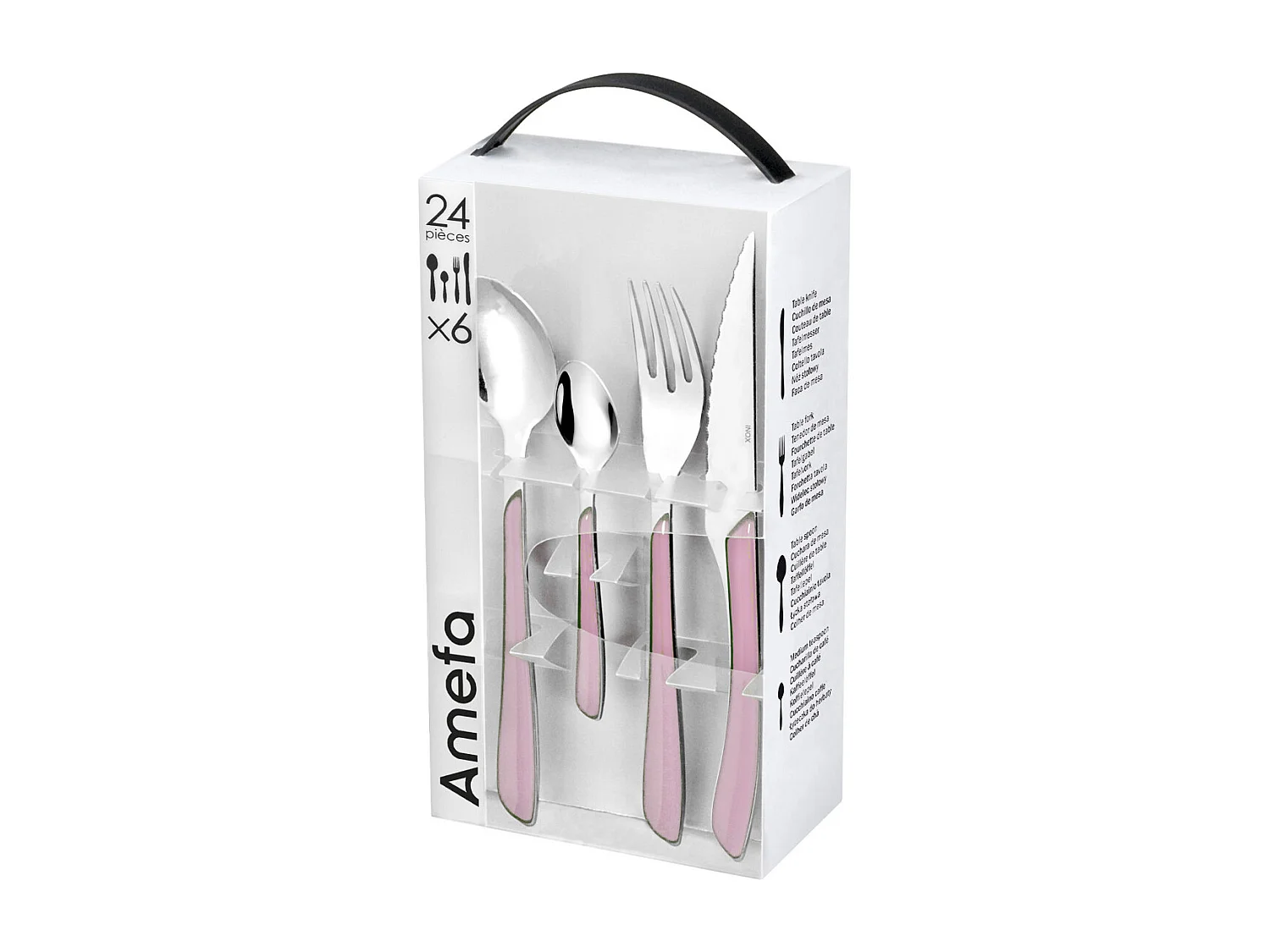 Set de 24 cubiertos Eclat Amefa acero inoxidable rosa