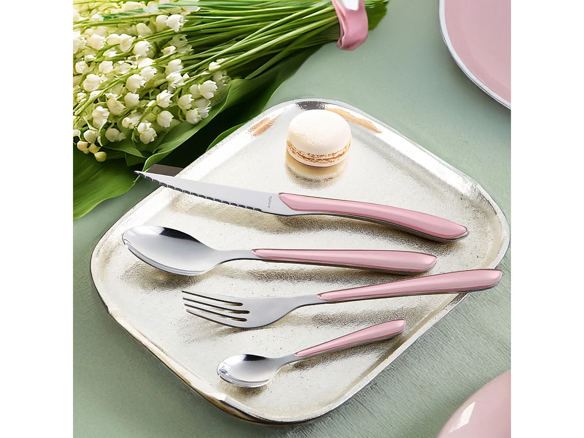 Eclat Pastel Rose - Ménagère 24 pièces