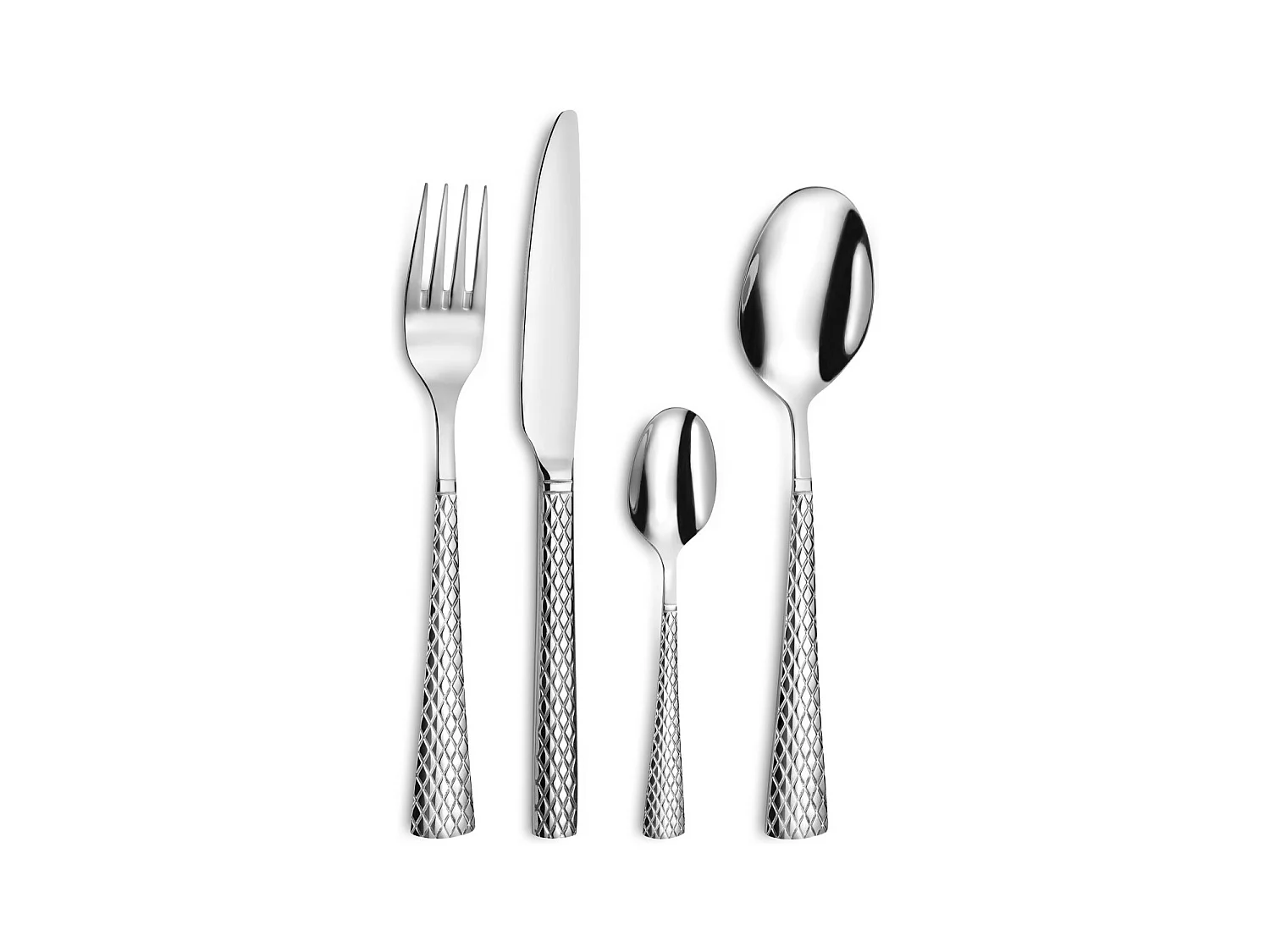 Bestekset 24-delig Quadrille van glanzend roestvrij staal - Elegante en tijdloze collectie