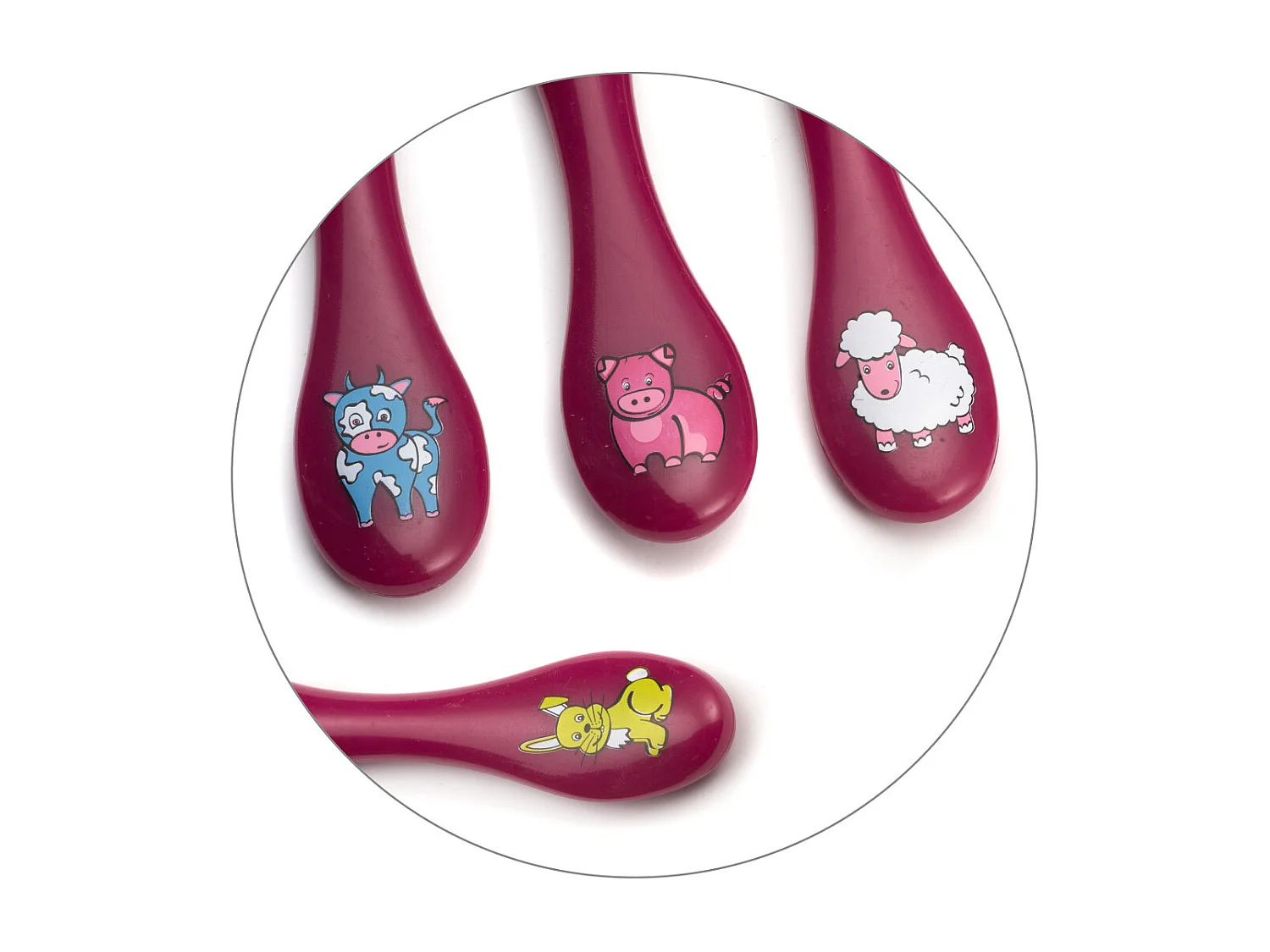 Enfant Fushia - Tube 4 couverts de table enfant