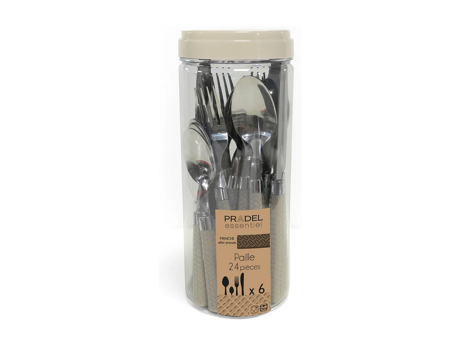 Paille Taupe - Ménagère 24 pièces